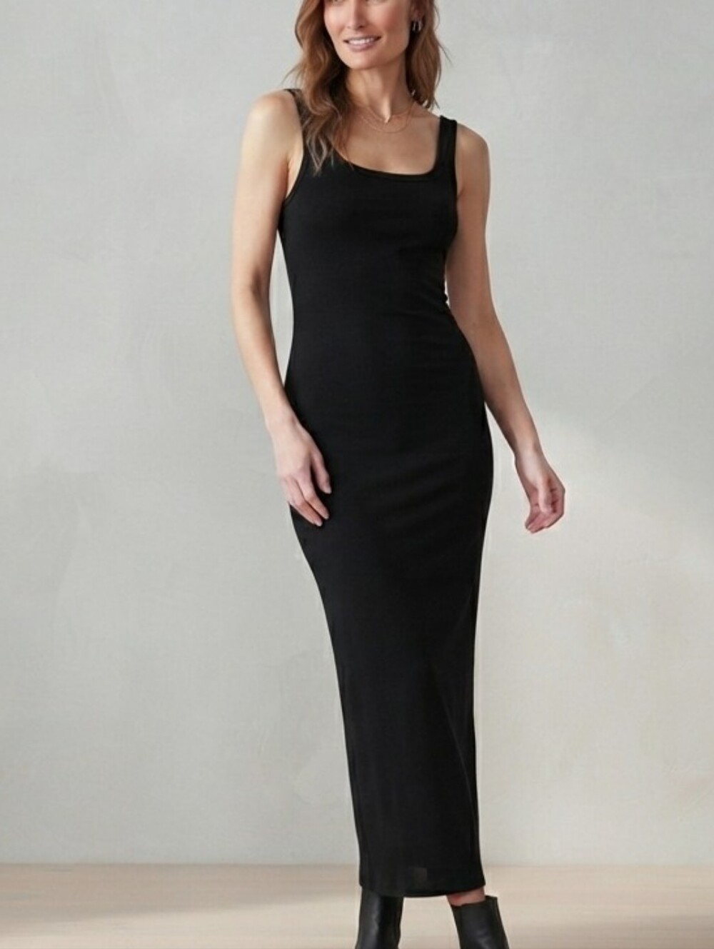 NEVER WORN Express FULLY LINED Thick Material Square Neck Maxi Dress Sz Size M